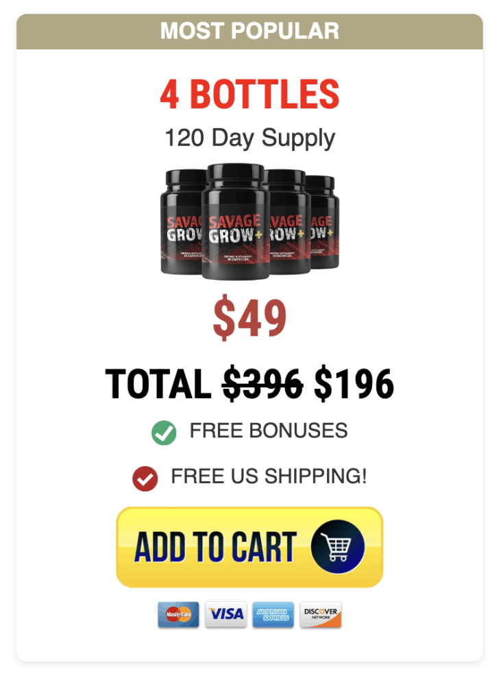 Savage Grow Plus six bottles
